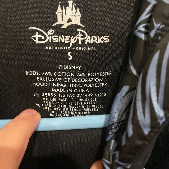 Disney Parks Black Velour hoodie with Stitch Design - Picture 2 of 3